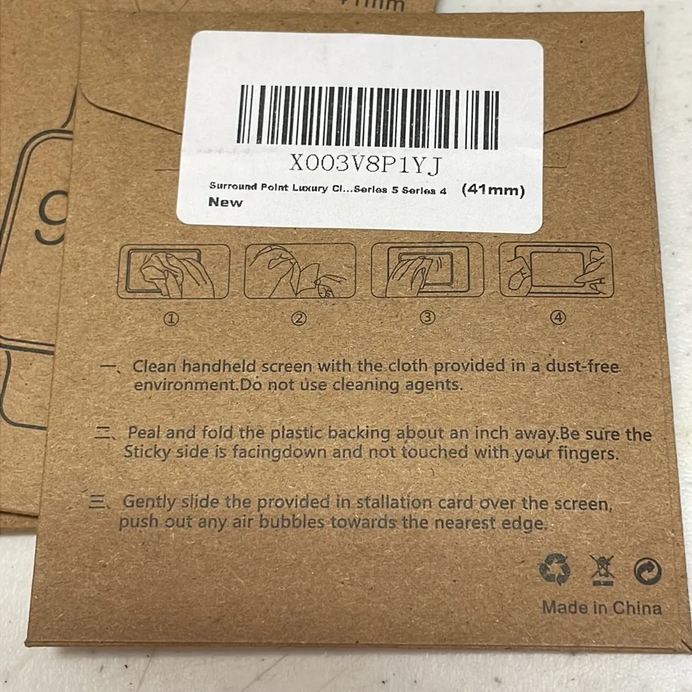 NIB Surround Point Apple Watch 41mm Series 4 & 5 Screen Protectors Set of 4